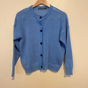 Nicholson and Nicholson Blue Button Front Knit Cardigan